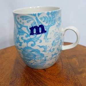 Anthropologie M Homegrown Monogram 16oz Mug